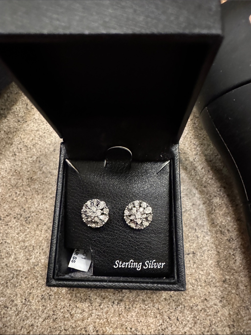 Sparkling diamond Cluster Stud Earrings -